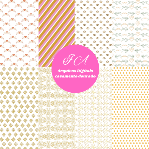 Papeis digitais: Casamento dourado